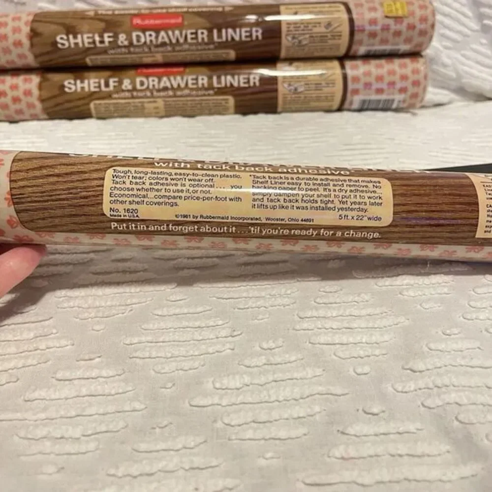 3 Rolls Vintage Rubbermaid 1620 Shelf Liner Pink Yellow MCM Flowers 5' x 22